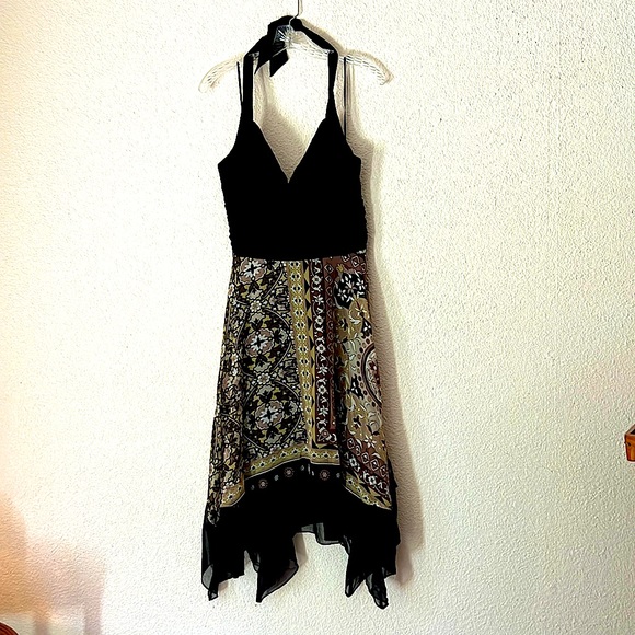 BLACK HALTER DRESS - Picture 1 of 5